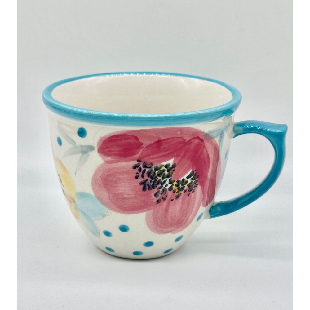 Pioneer Woman Vintage Bloom 16-Ounce Coffee Mug in turquoise